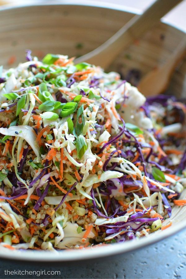 Asian Quinoa Slaw Salad with Sesame Ginger Vinaigrette