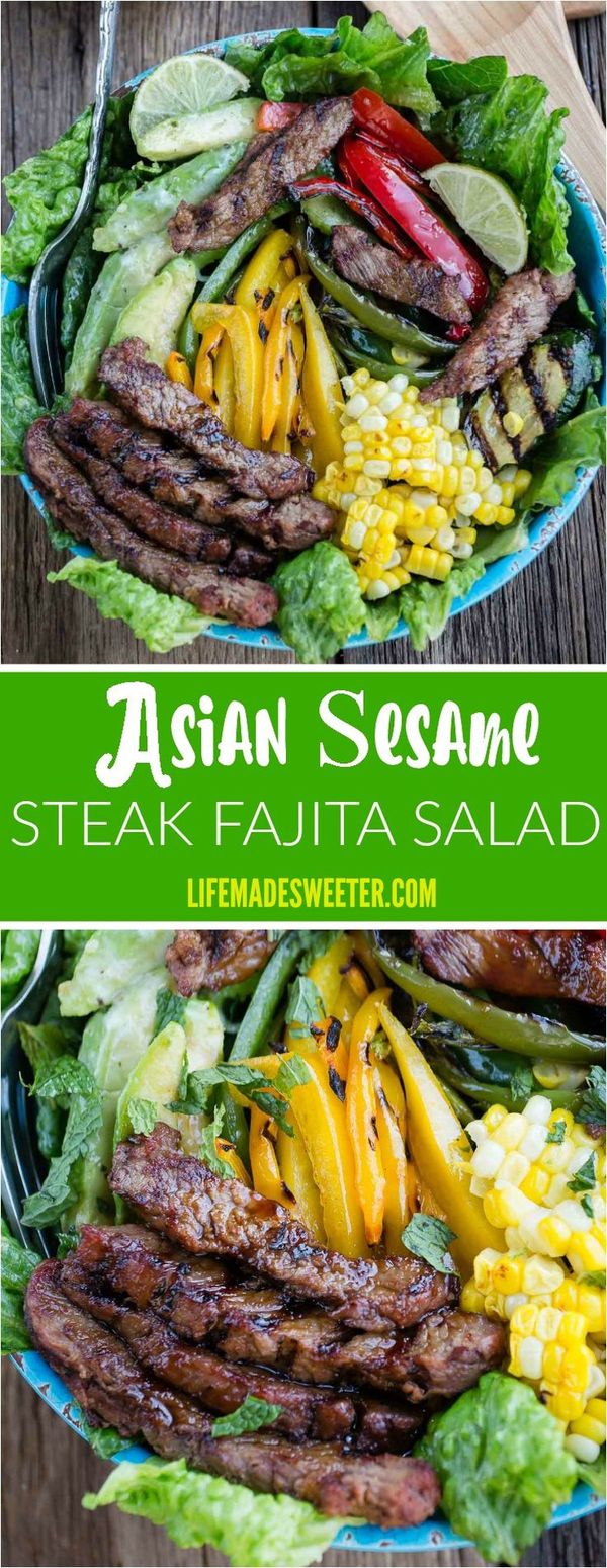 Asian Sesame Steak Fajita Salad