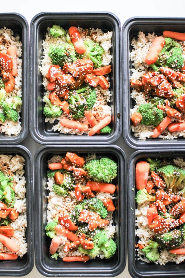 Asian Style Chicken, Veggies, and Rice Meal Preps