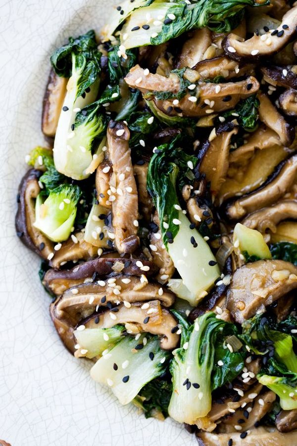 Asian-Style Shiitake Mushrooms and Baby Bok Choy