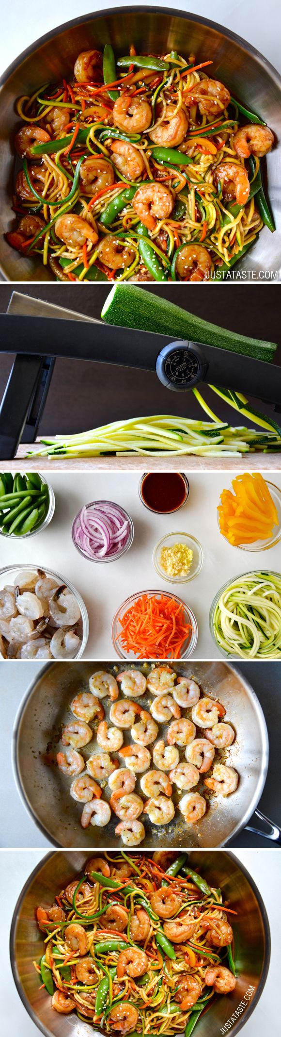 Asian Zucchini Noodle Stir-Fry with Shrimp