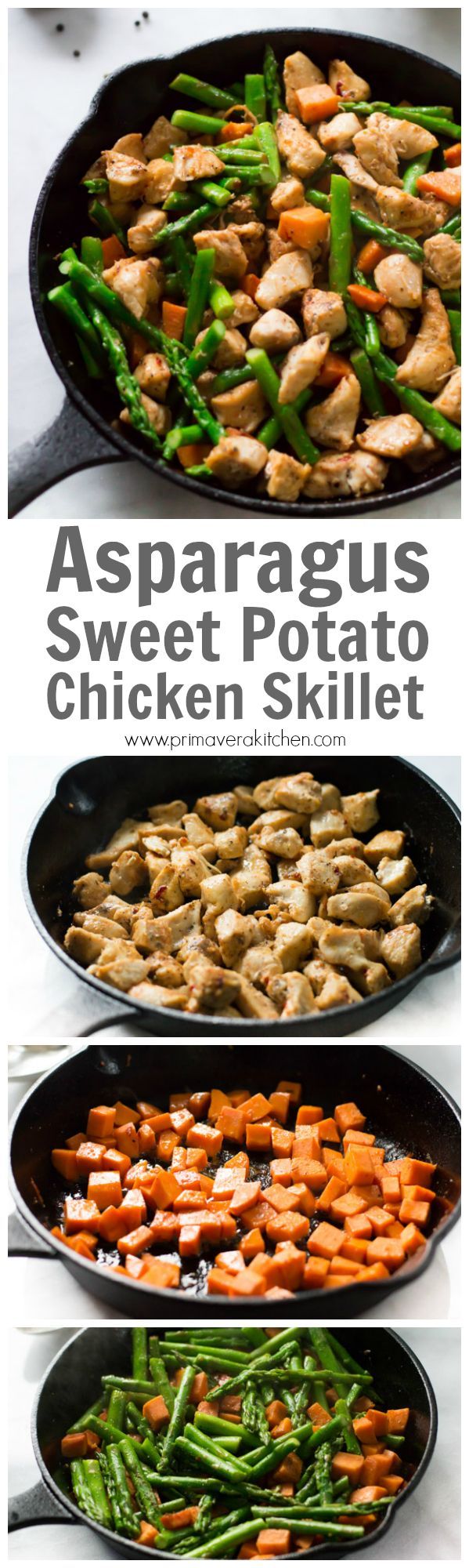 Asparagus Sweet Potato Chicken Skillet