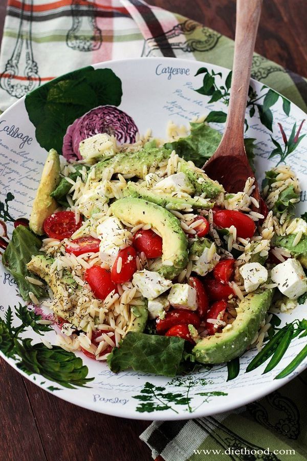 Avocado and Feta Cheese Orzo Salad