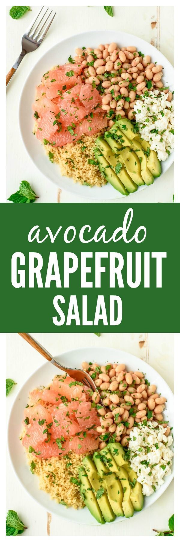 Avocado Couscous Grapefruit Salad with Honey Lime Dressing