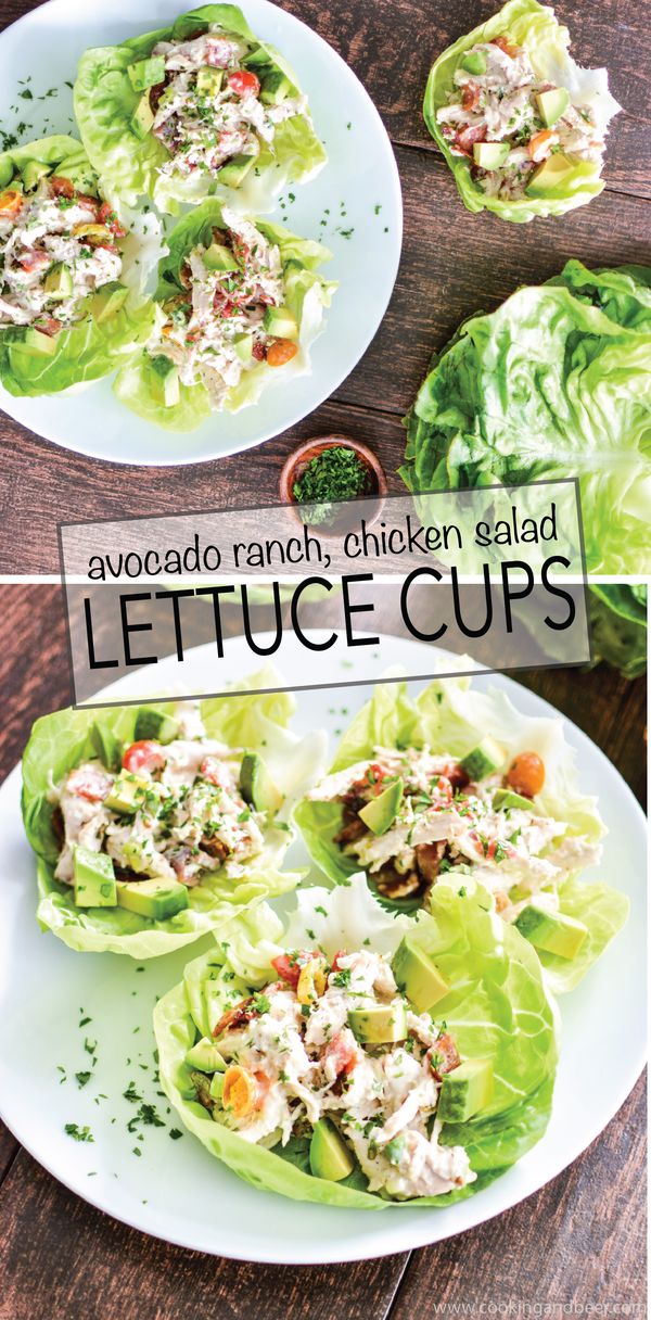 Avocado Ranch Chicken Salad Lettuce Cups