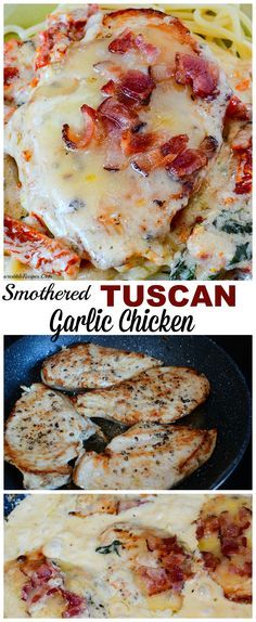 Bacon & Cheese Smothered Garlic Chicken