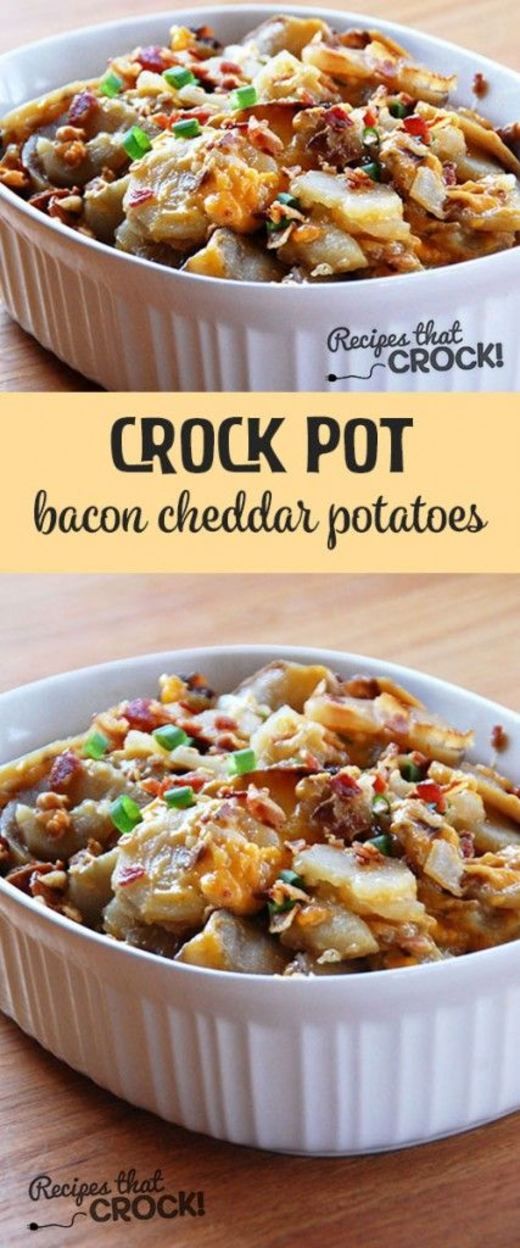 Bacon Cheddar Crock Pot Potatoes