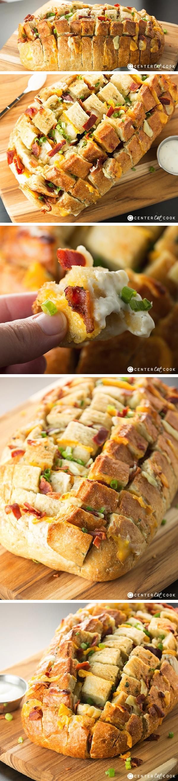 Bacon, Cheese and Ranch Pull Apart Bread