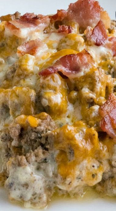 Bacon Cheeseburger Cauliflower Casserole