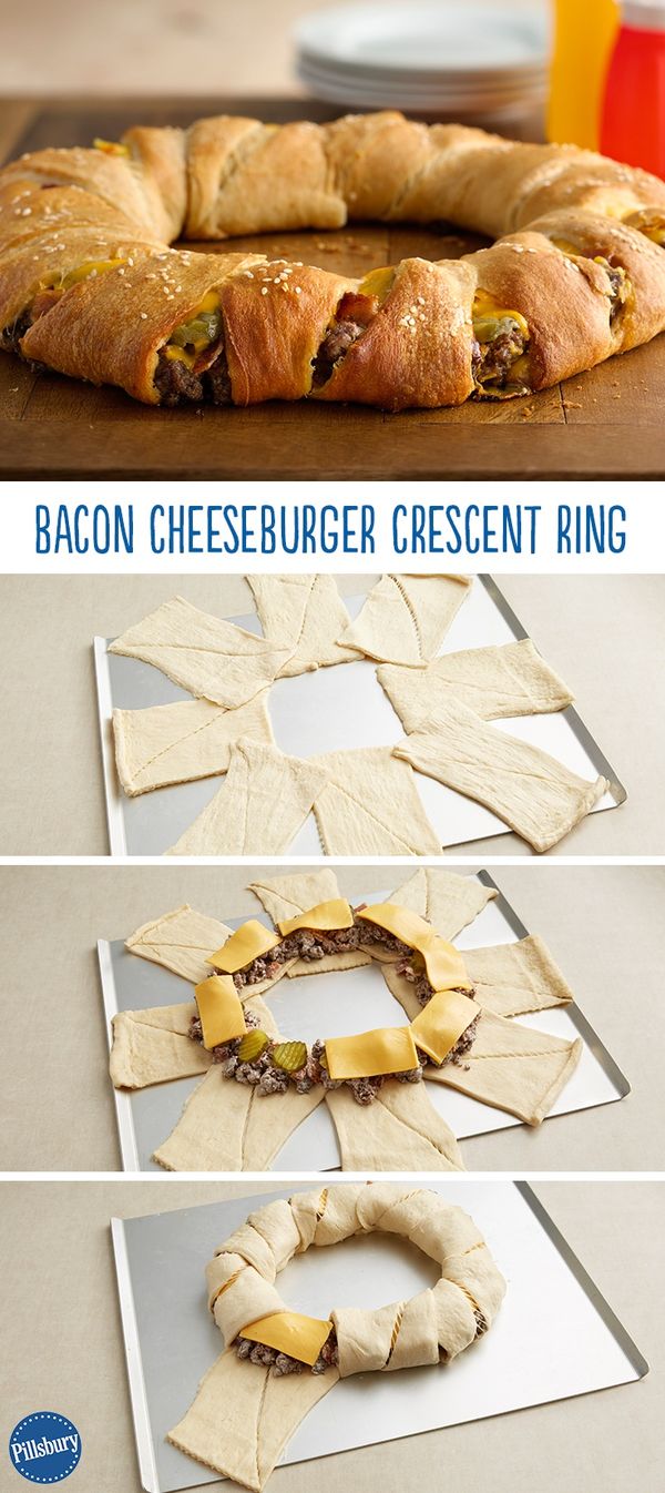 Bacon Cheeseburger Crescent Ring