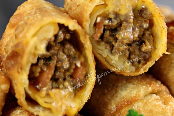 Bacon Cheeseburger Egg Rolls