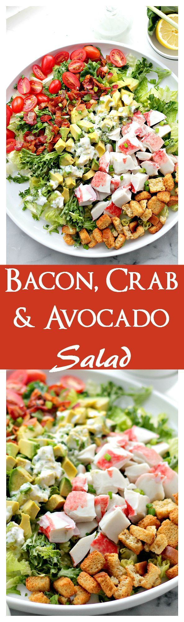 Bacon, Crab and Avocado Salad with Green Onion Yogurt Salad Dressing