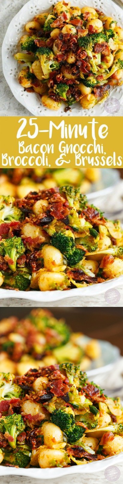 Bacon Gnocchi with Broccoli and Shaved Brussels