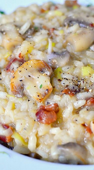 Bacon, Leek and Mushroom Risotto