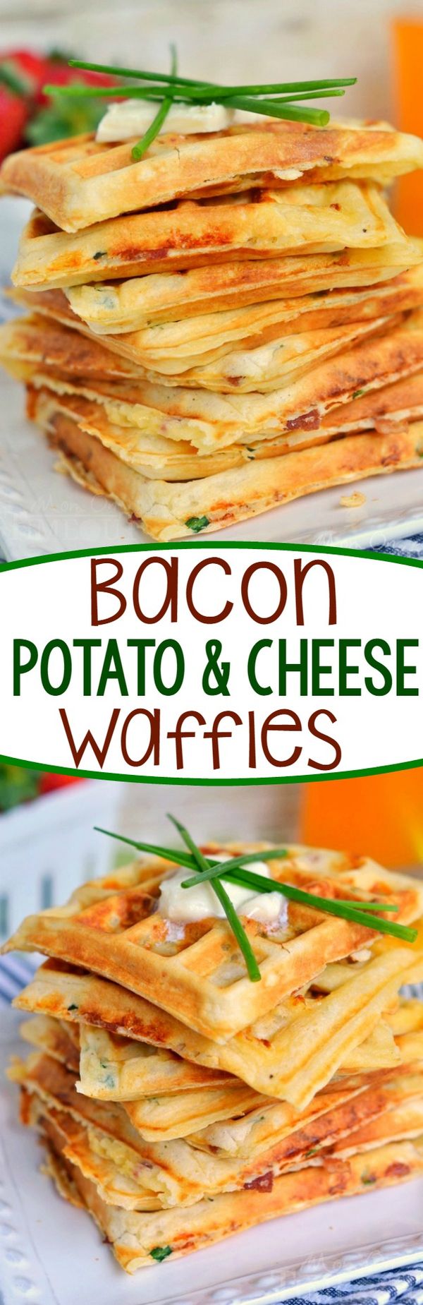 Bacon Potato and Cheese Waffles