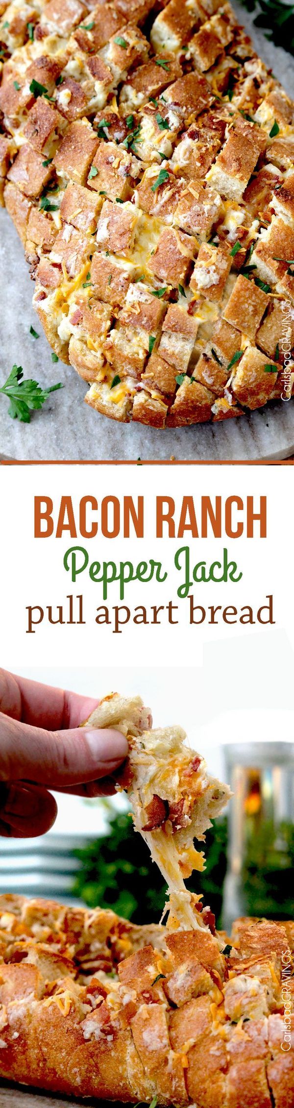 Bacon Ranch Pepper Jack Pull Apart Bread