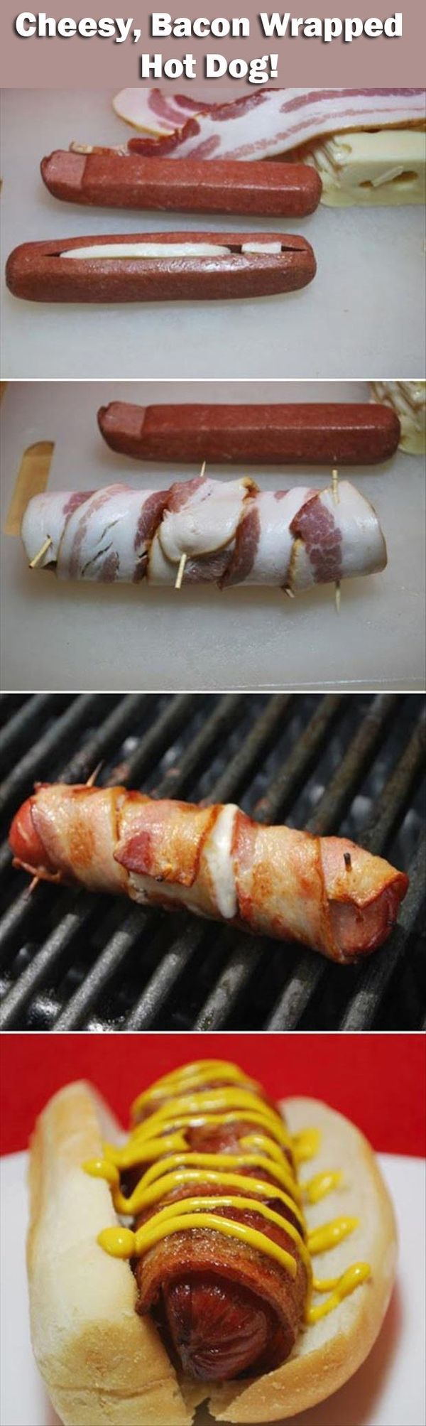 Bacon Wrapped Cheese Hot Dogs