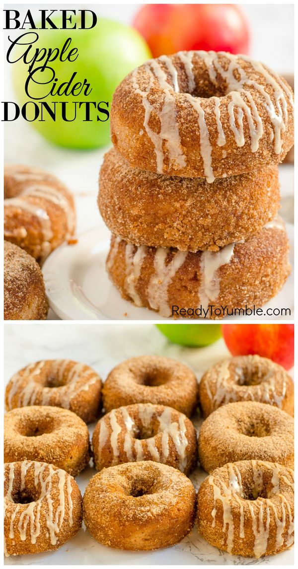 Baked Apple Cider Donuts with Maple Drizzle