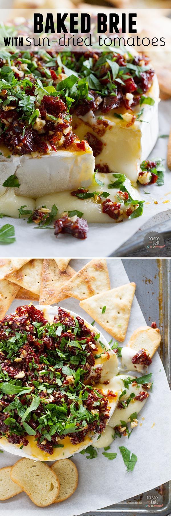 Baked Brie Recipe with Sun-Dried Tomatoes