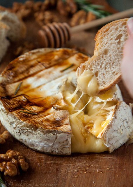 Baked Brie with Rosemary, Honey, & Candied Walnuts