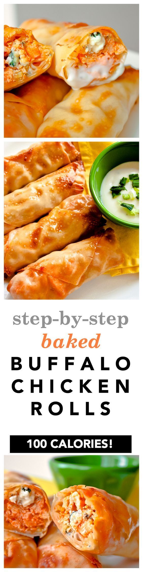 Baked Buffalo Chicken Rolls