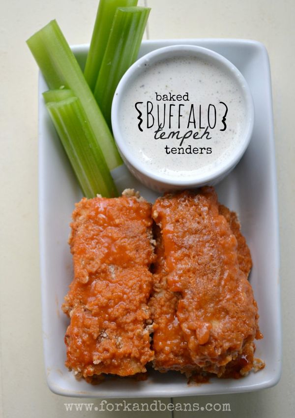 Baked Buffalo Tempeh Tenders