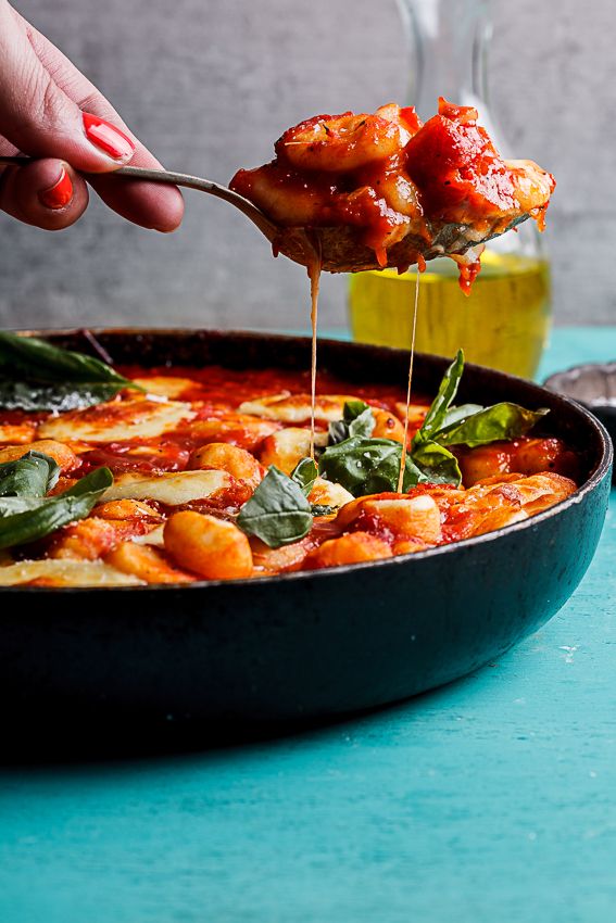 Baked Caprese gnocchi