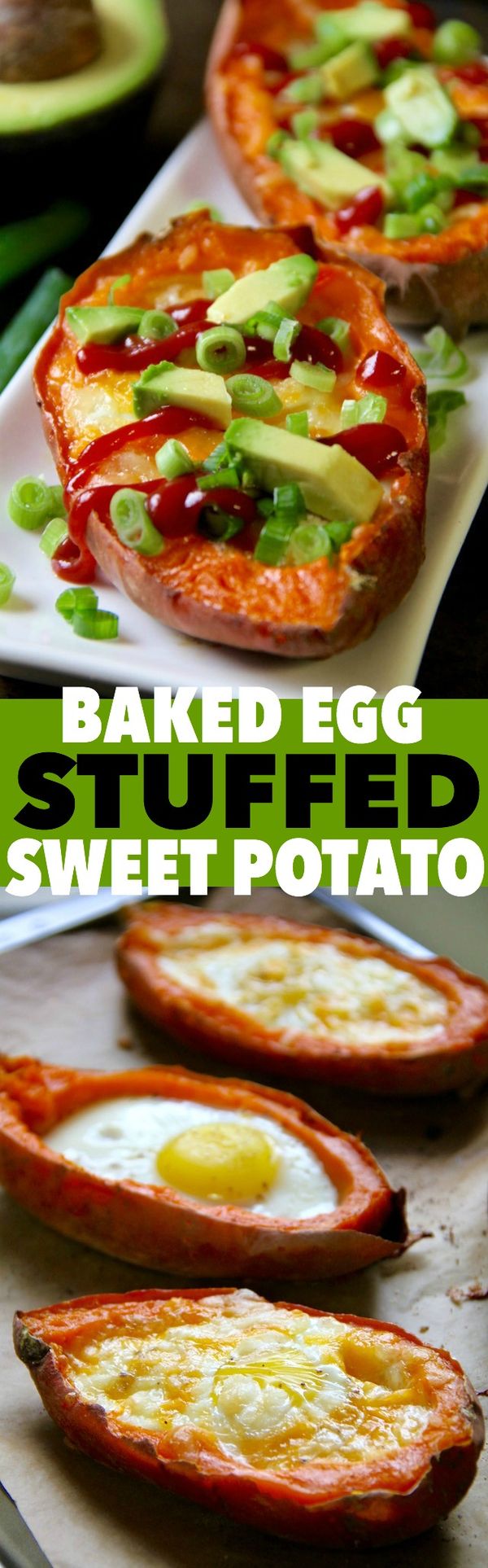 Baked Egg Stuffed Sweet Potatoes