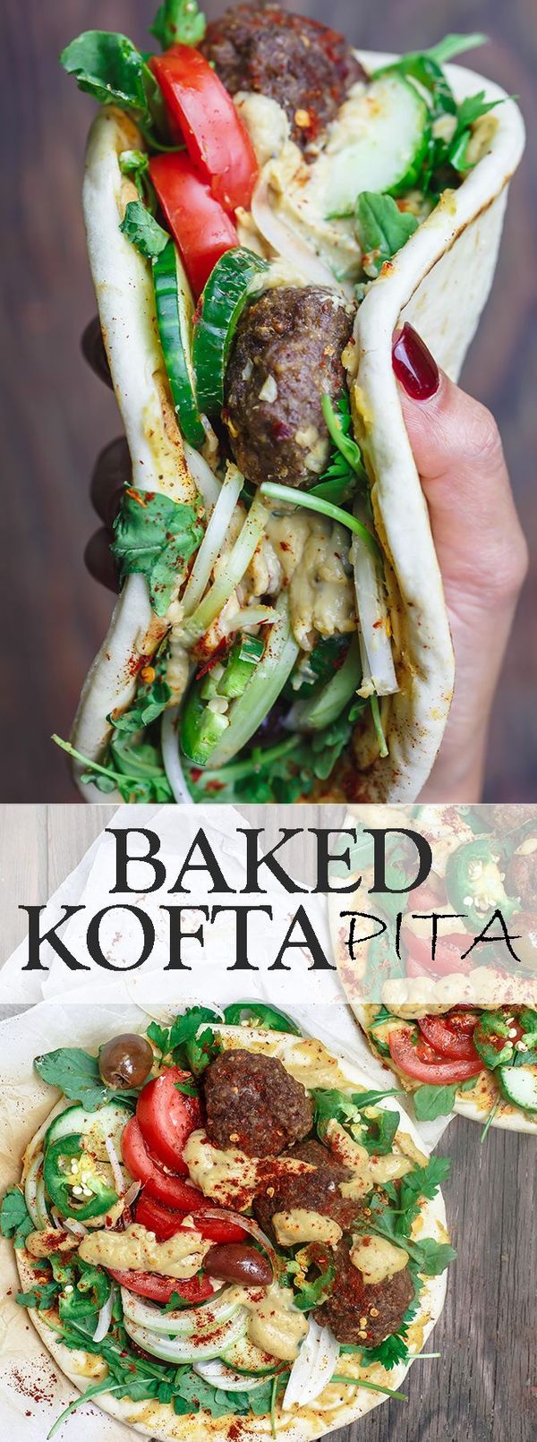 Baked Kofta Pita Sandwich, Turkish Style (tutorial