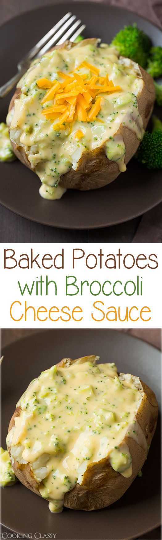 Baked Potatoes with Broccoli Cheese Sauce