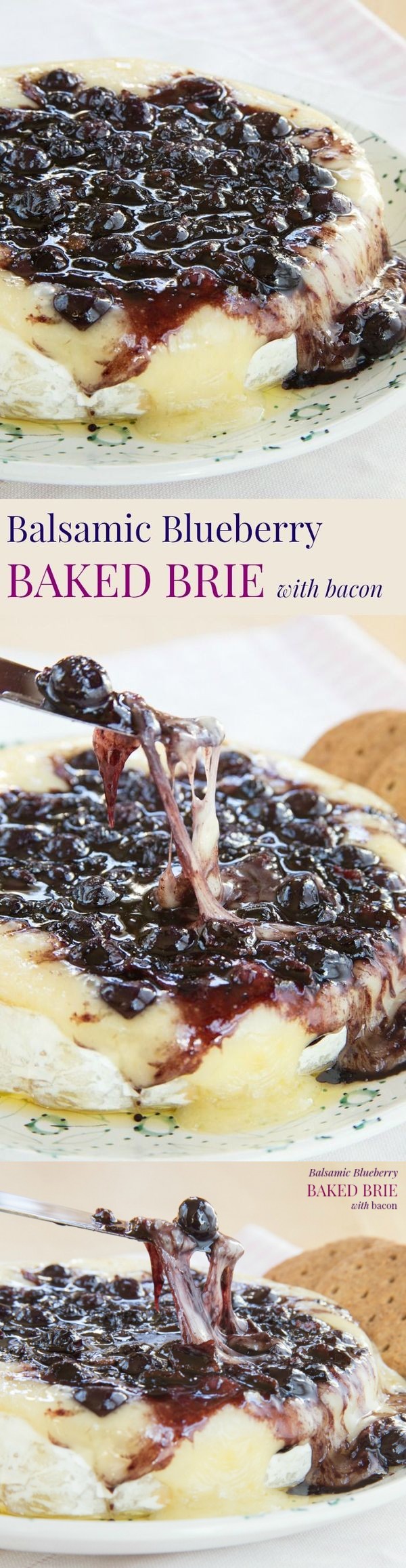 Balsamic Blueberry Baked Brie with Bacon