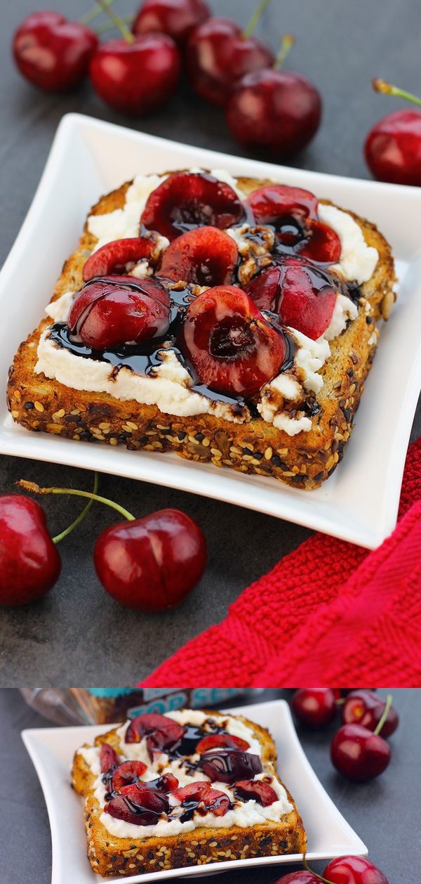 Balsamic Cherries & Ricotta Toast