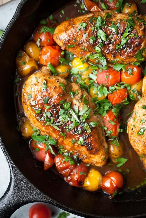 Balsamic Mustard Chicken w/ Cherry Tomatoes