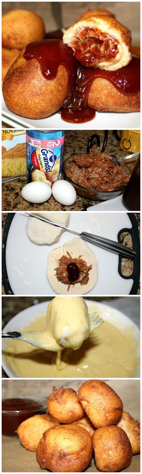 Barbecue Pork-Cornbread Bombs