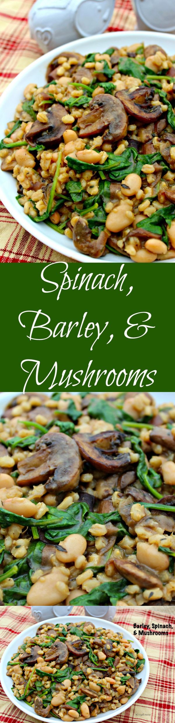 Barley, Spinach, and Mushrooms