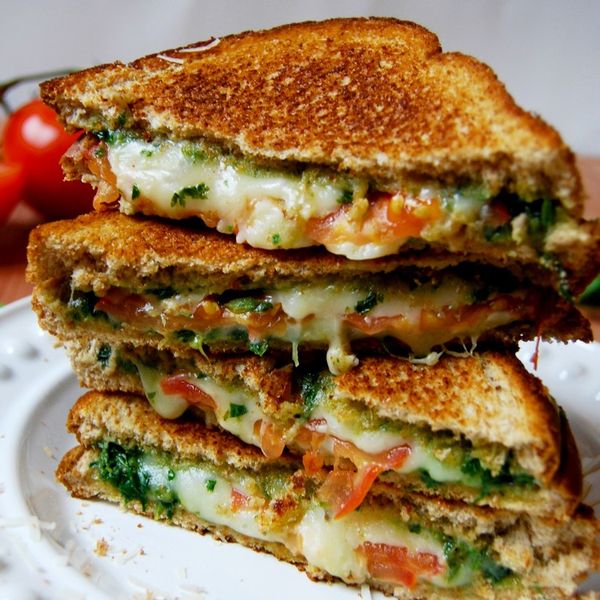 Basil Mozzarella Grilled Cheese