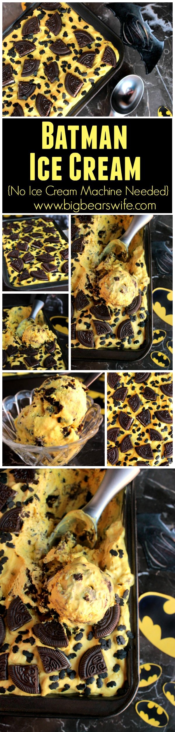 Batman Ice Cream – Banana and Chocolate Cookie Ice Cream (No Ice Cream Machine Needed