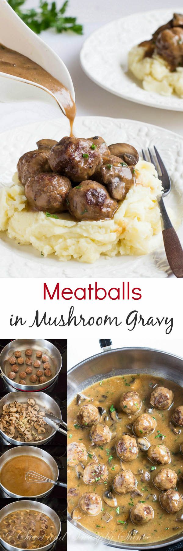 Beef Meatballs in Mushroom Gravy