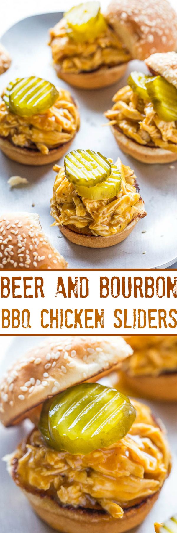 Beer and Bourbon Barbecue Chicken Sliders