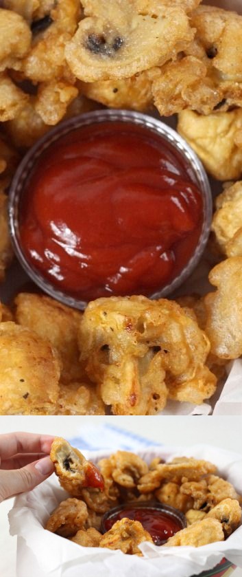 Beer battered mushrooms