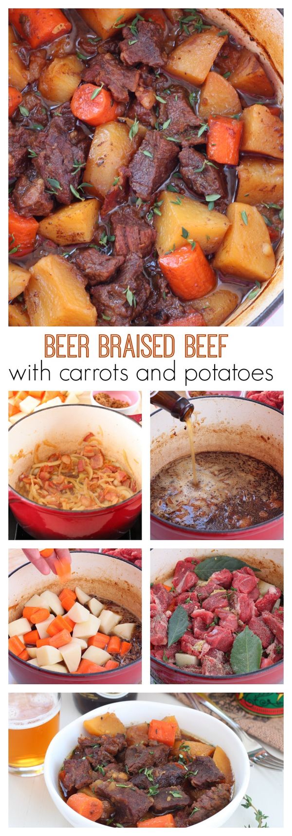 Beer braised beef with carrots and potatoes