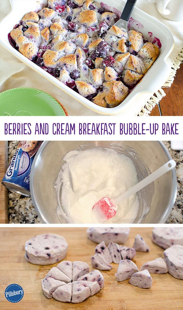 Berries and Cream Breakfast Bubble-Up Bake