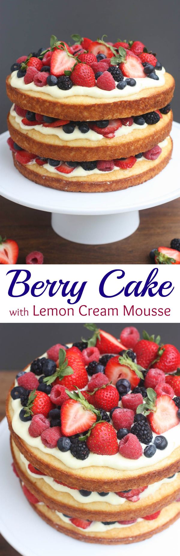 Berry Cake with Lemon Cream Mousse