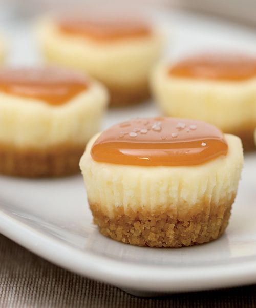 Bite-Sized Salted Caramel Cheesecakes