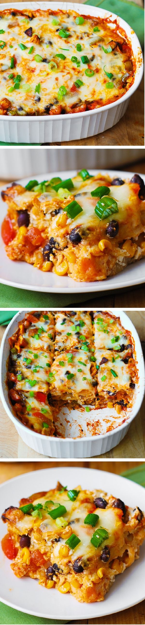 Black Bean and Butternut Squash Enchilada Casserole