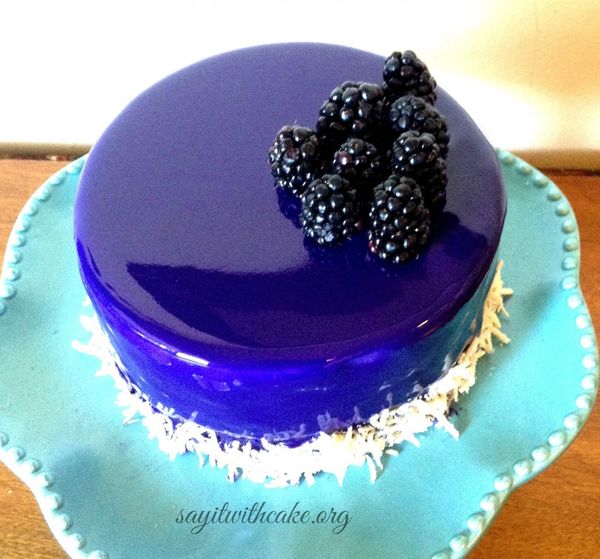 Blackberry Mousse Cake with Mirror Glaze