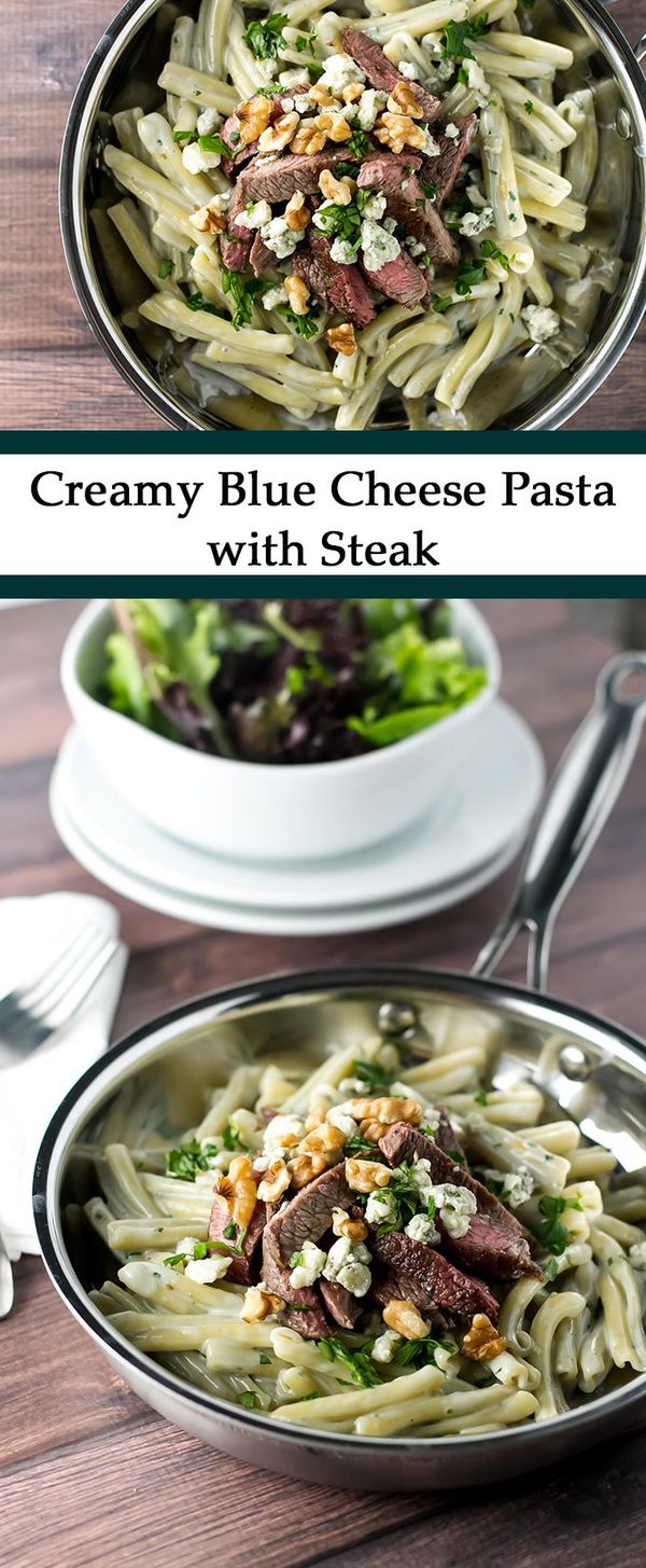 Blue Cheese Pasta with Steak