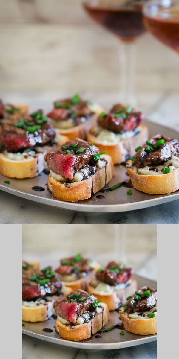 Blue Cheese Steak Crostini (Video