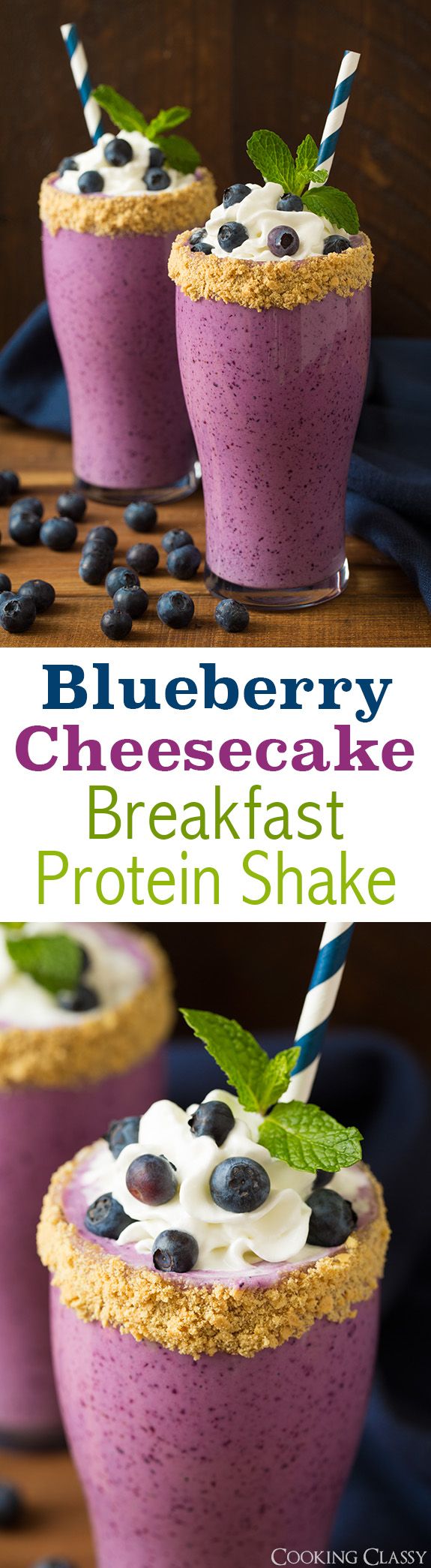Blueberry Cheesecake Breakfast Protein Shake