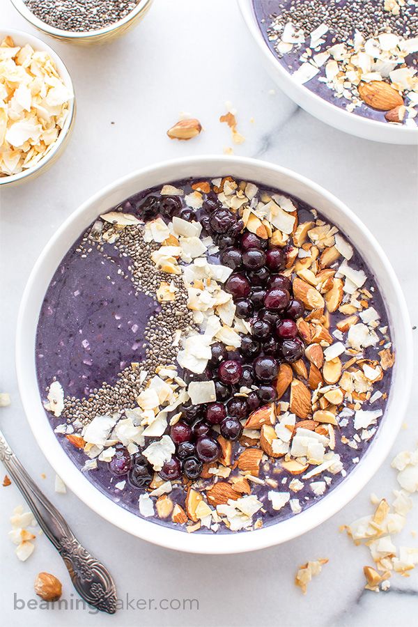 Blueberry Coconut Smoothie Bowl (Vegan, Gluten Free